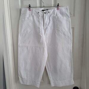 Lee|riveted White Drawstring Crop/Capri Pants